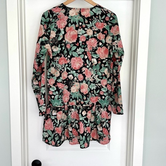 Lovers + Friends Pink Rose Print Long Drop Waist Dress Size L Bloomcore - Picture 5 of 7